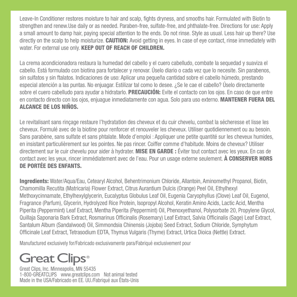GREAT CLIPS 12oz bottle beside common items showing true size
