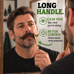 Green Beard Grmng comb teeth and wood grain for gentle detangling
