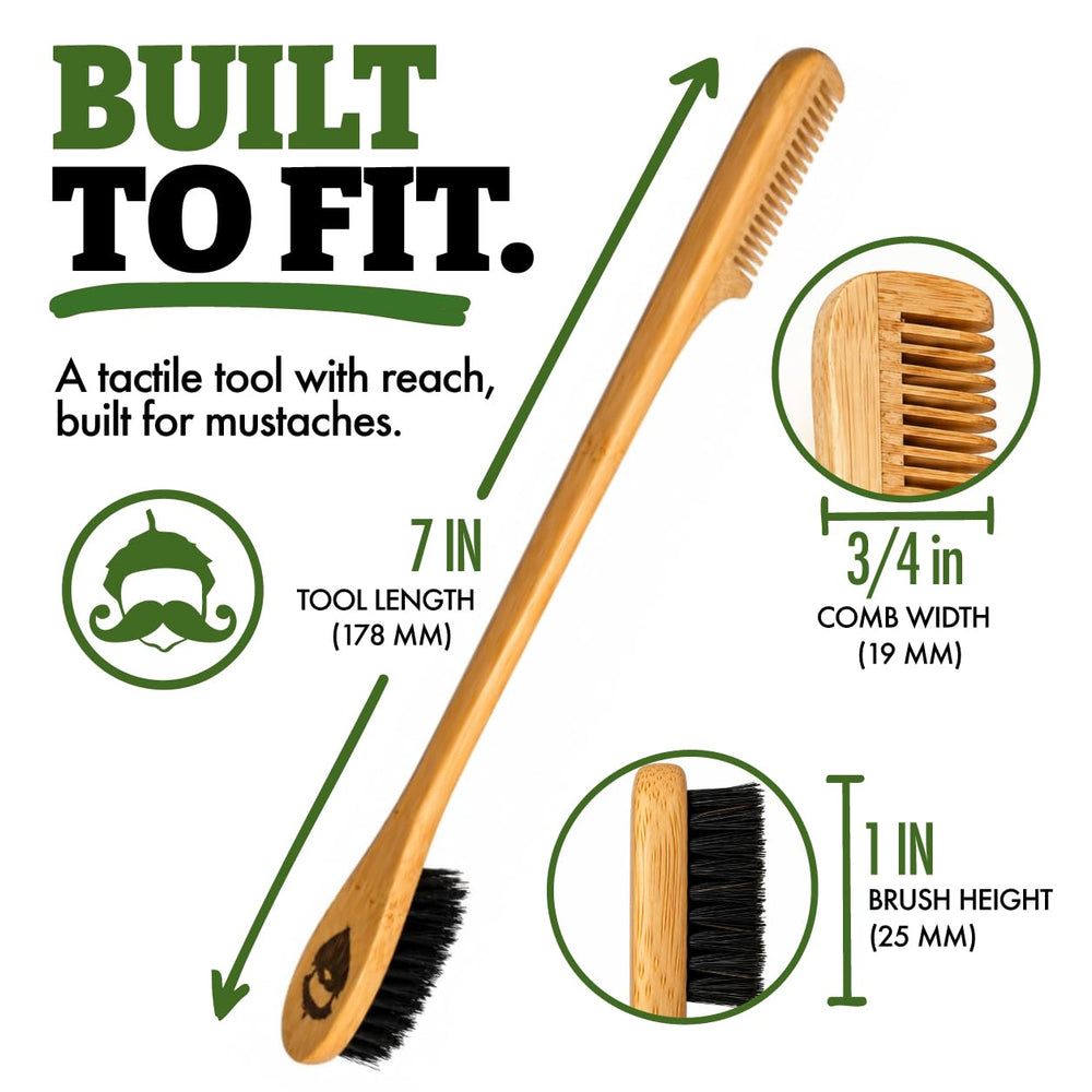 Green Beard Grmng tool held in hand showing extended handle control