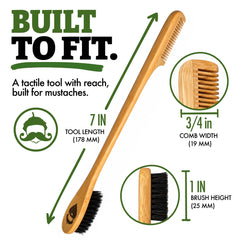Green Beard Grmng tool held in hand showing extended handle control