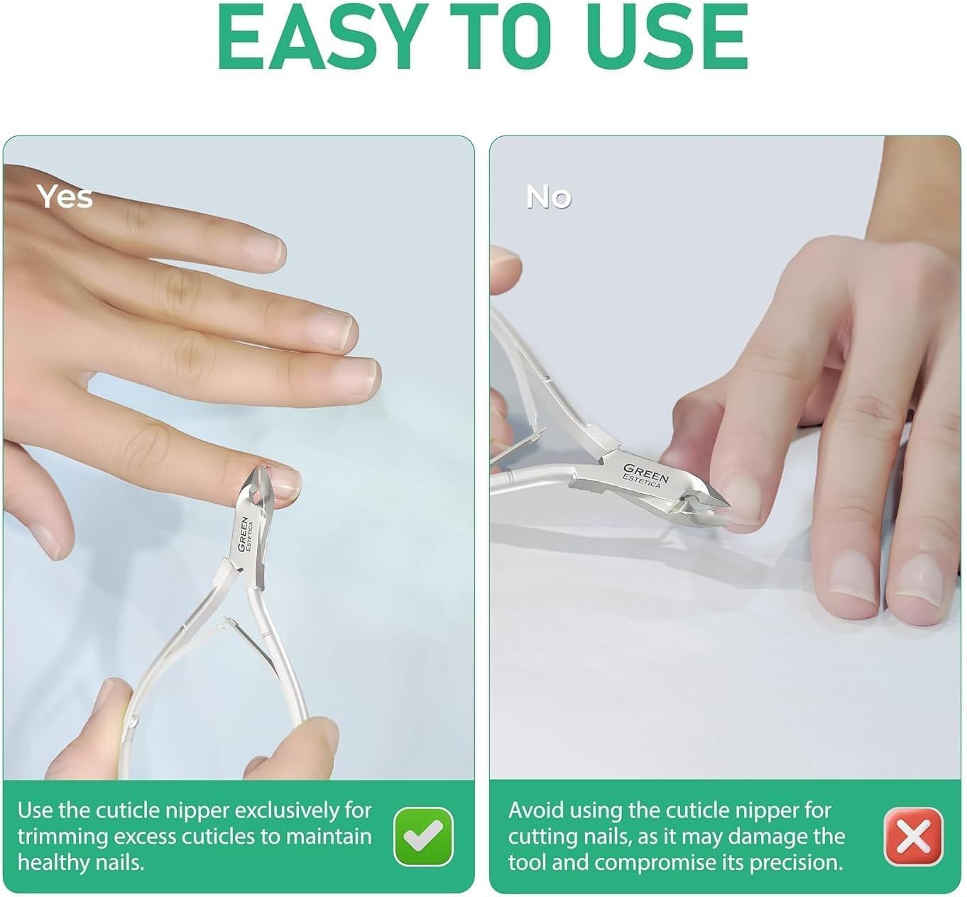 GREEN ESTETICA four black nippers arranged to show the 4‑pack value for salons and at‑home kits