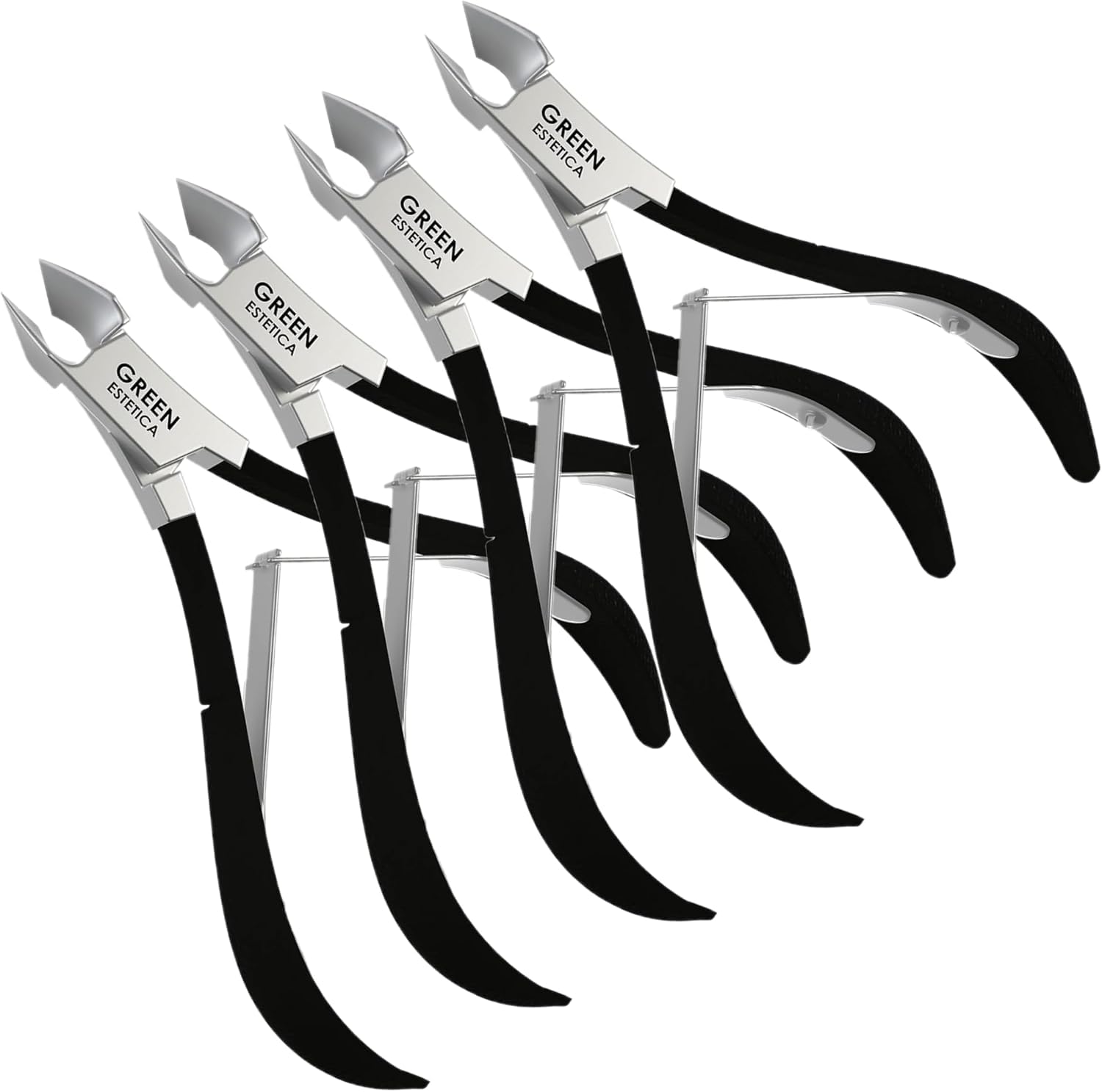 GREEN ESTETICA front view of cuticle nipper showing ergonomic shape and professional finish for precise trimming