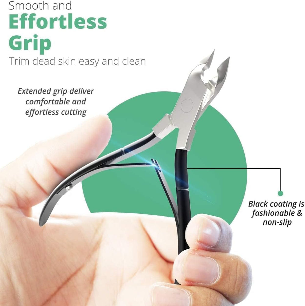 GREEN ESTETICA polished handle texture highlighting rust‑resistant surgical‑grade stainless steel durability