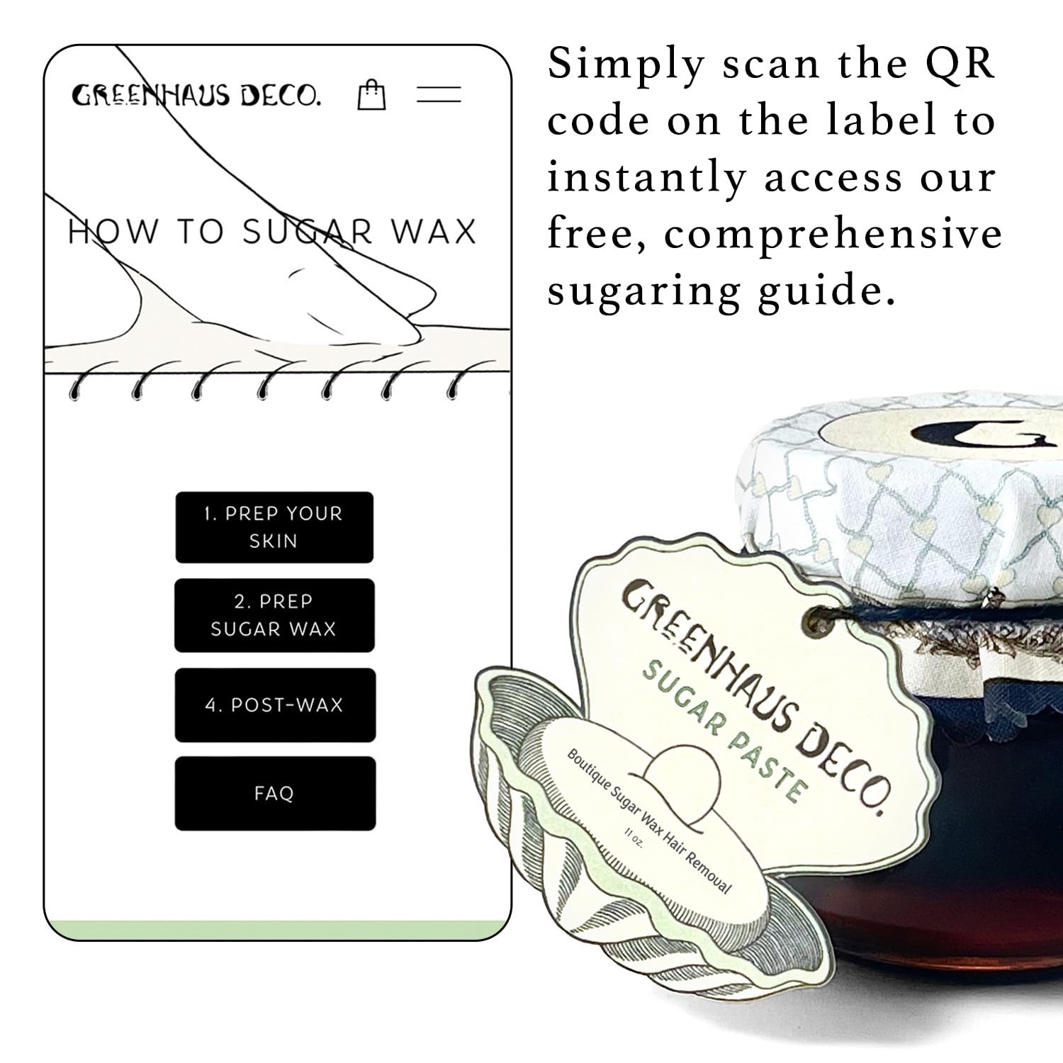 Greenhaus Deco glass jar and recyclable packaging highlighting sustainability