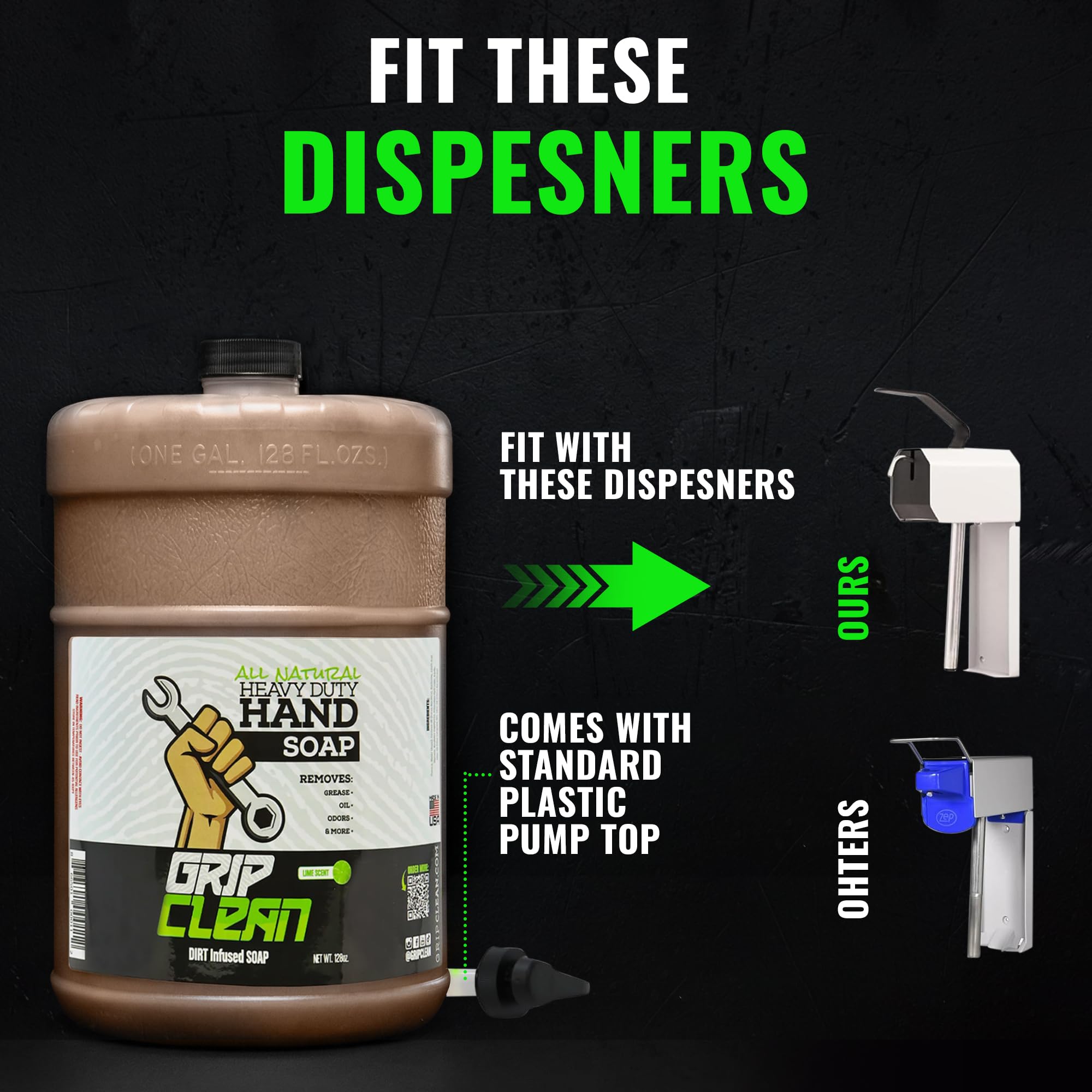 Workshop countertop with Grip Clean visible emphasizing professional scent and clean hands