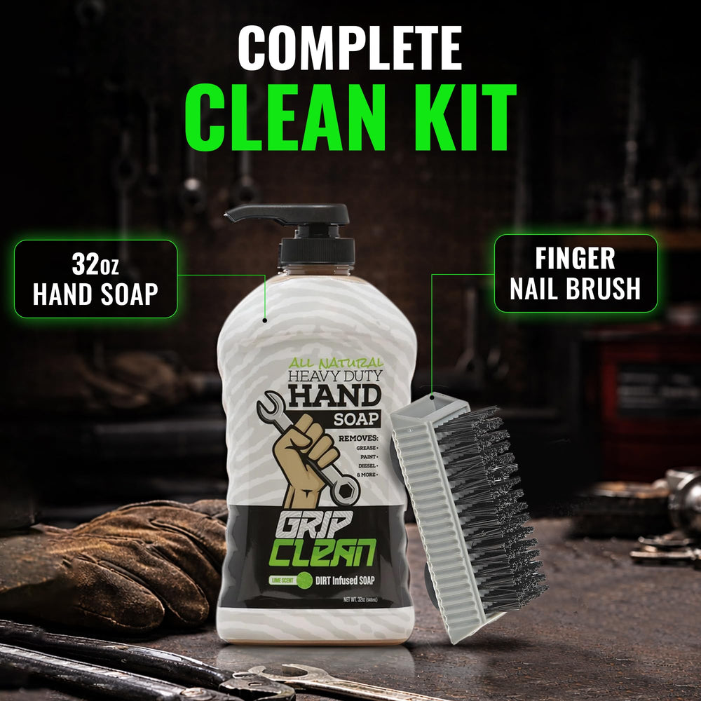 Grip Clean bottle next to common items to show size and 32 oz scale