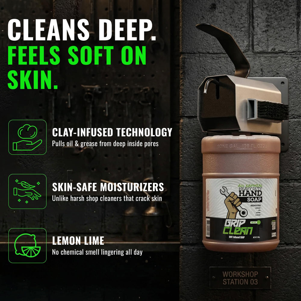 Grip Clean being poured from container into dispenser demonstrating concentrated refill ease