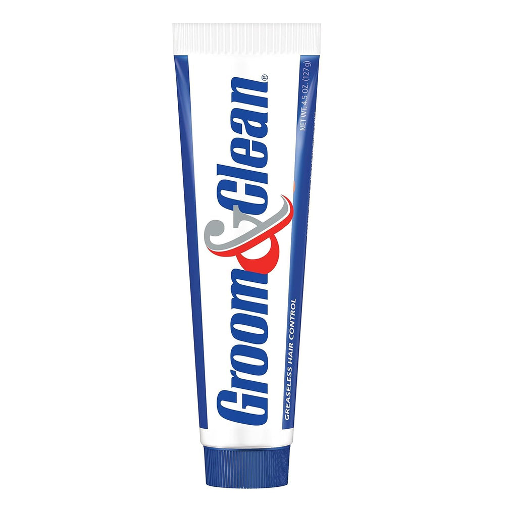 Groom & Clean packaging label close-up showing brand and usage information