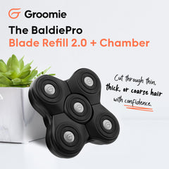 Groomie BaldiePro close-up of five blades highlighting smoother cuts