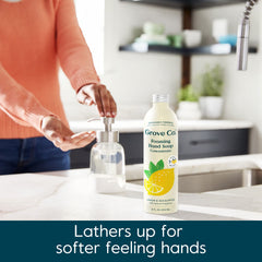 Grove Co. foam texture closeup demonstrating gentle, hydrating lather