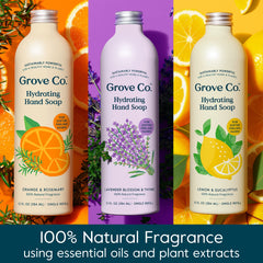 Grove Co. gel texture close-up highlighting moisturizing aloe and smooth lather