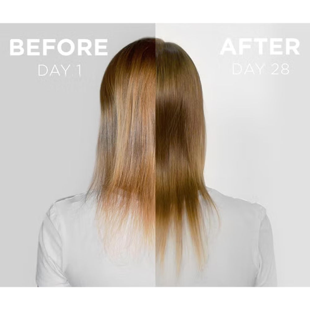 Grow Gorgeous being applied to scalp to target thinning areas and boost roots