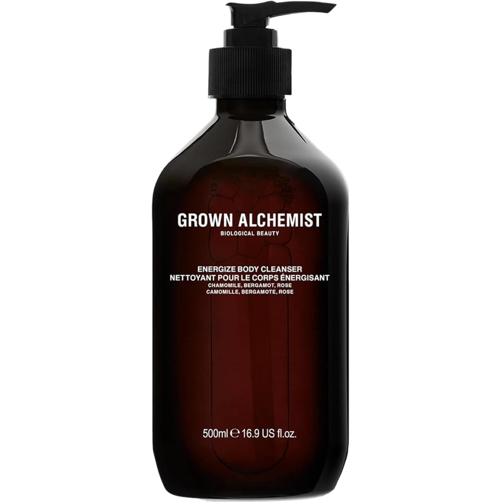 Grown Alchemist front packaging showing 500 ml bottle and clear branding benefit: recognizable premium cleanser