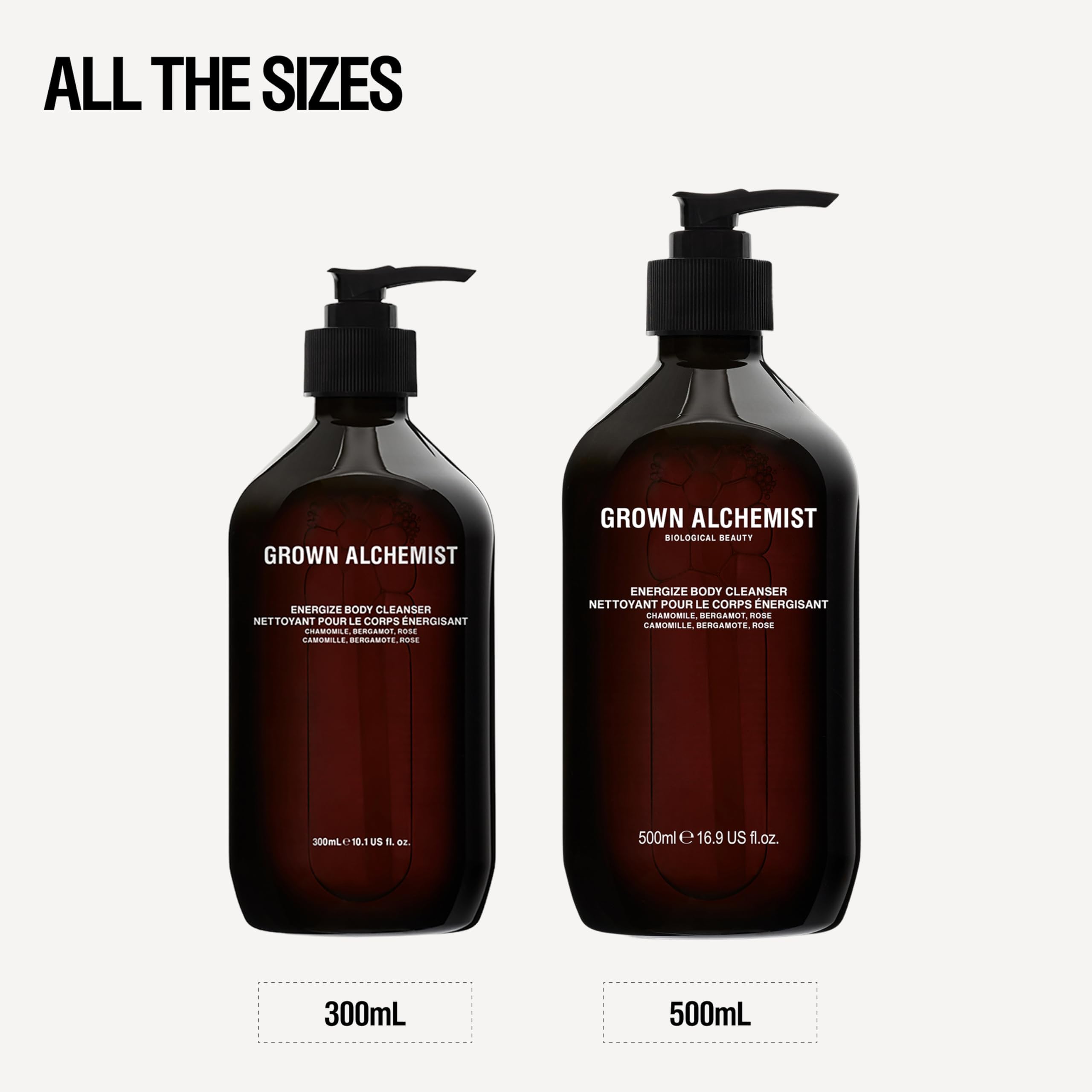 Grown Alchemist bottle in shower setting showing daily use and uplifting aroma