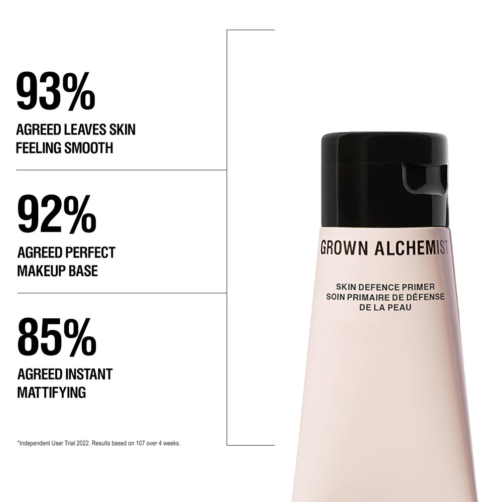 Grown Alchemist primer label close-up showing product name and ingredient focus