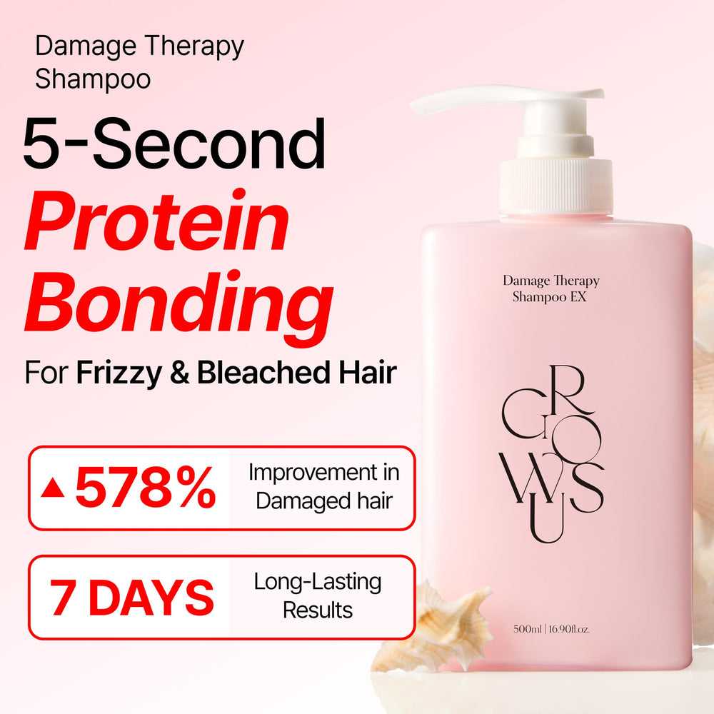 GROWUS back label close-up listing ingredients and usage benefits