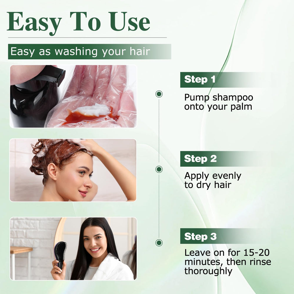 GRYFOX applying shampoo to dry hair showing easy at-home use