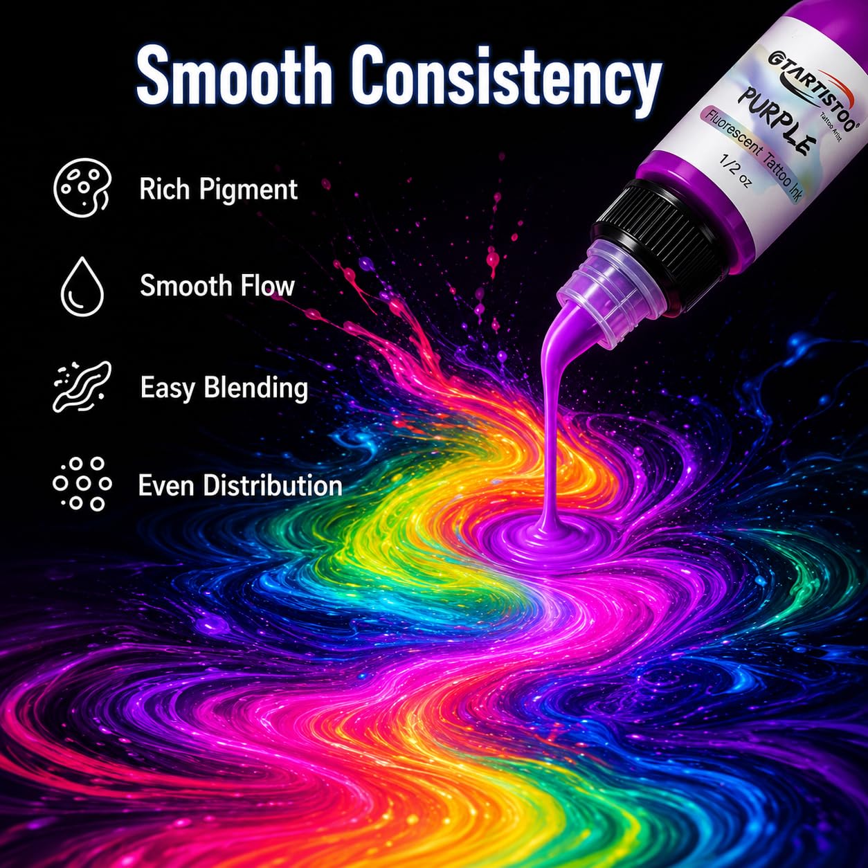 GTARTISTOO blended inks on practice skin demonstrating gradient possibilities
