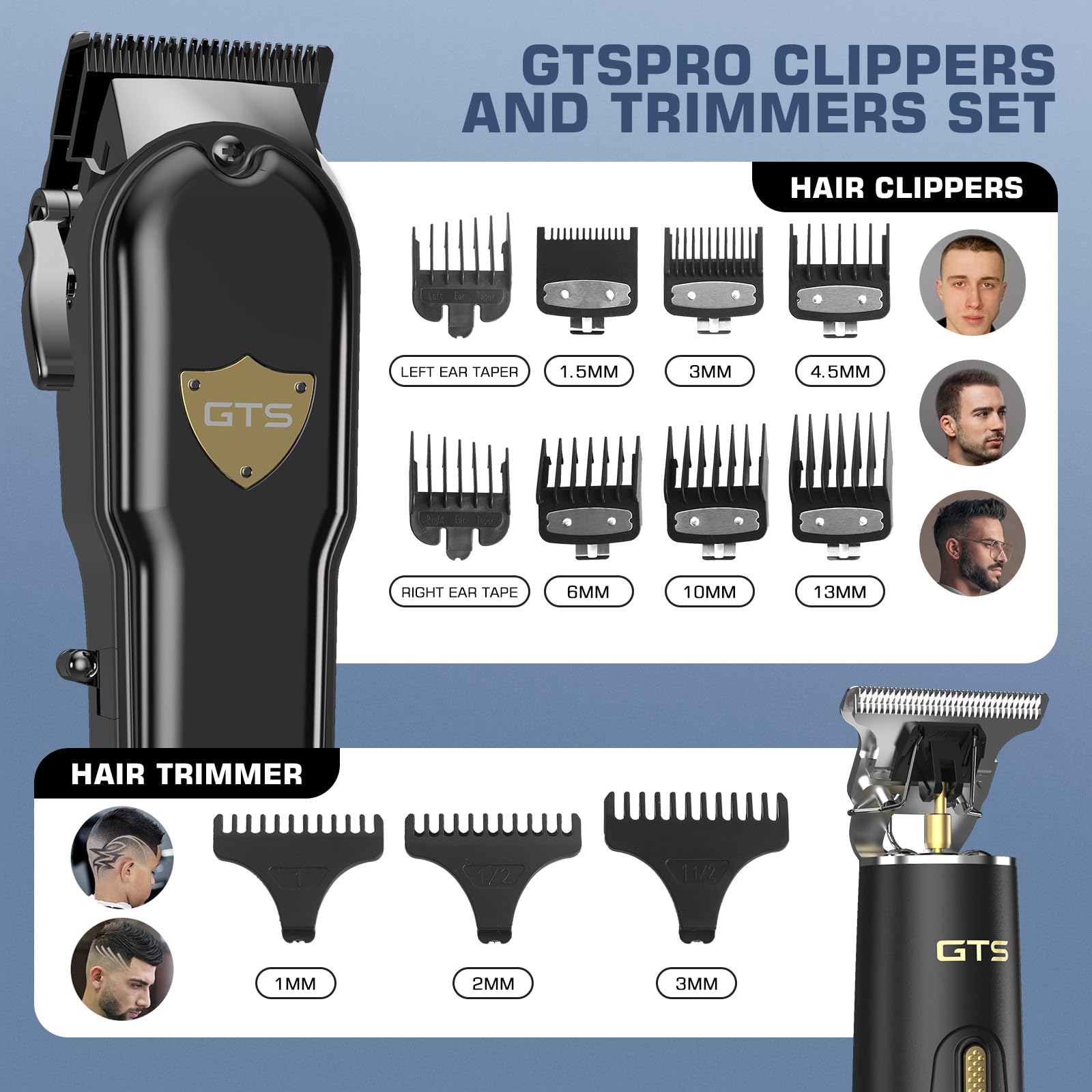 GTS PRO T-blade trimmer detail highlighting titanium blade for clean, accurate lines