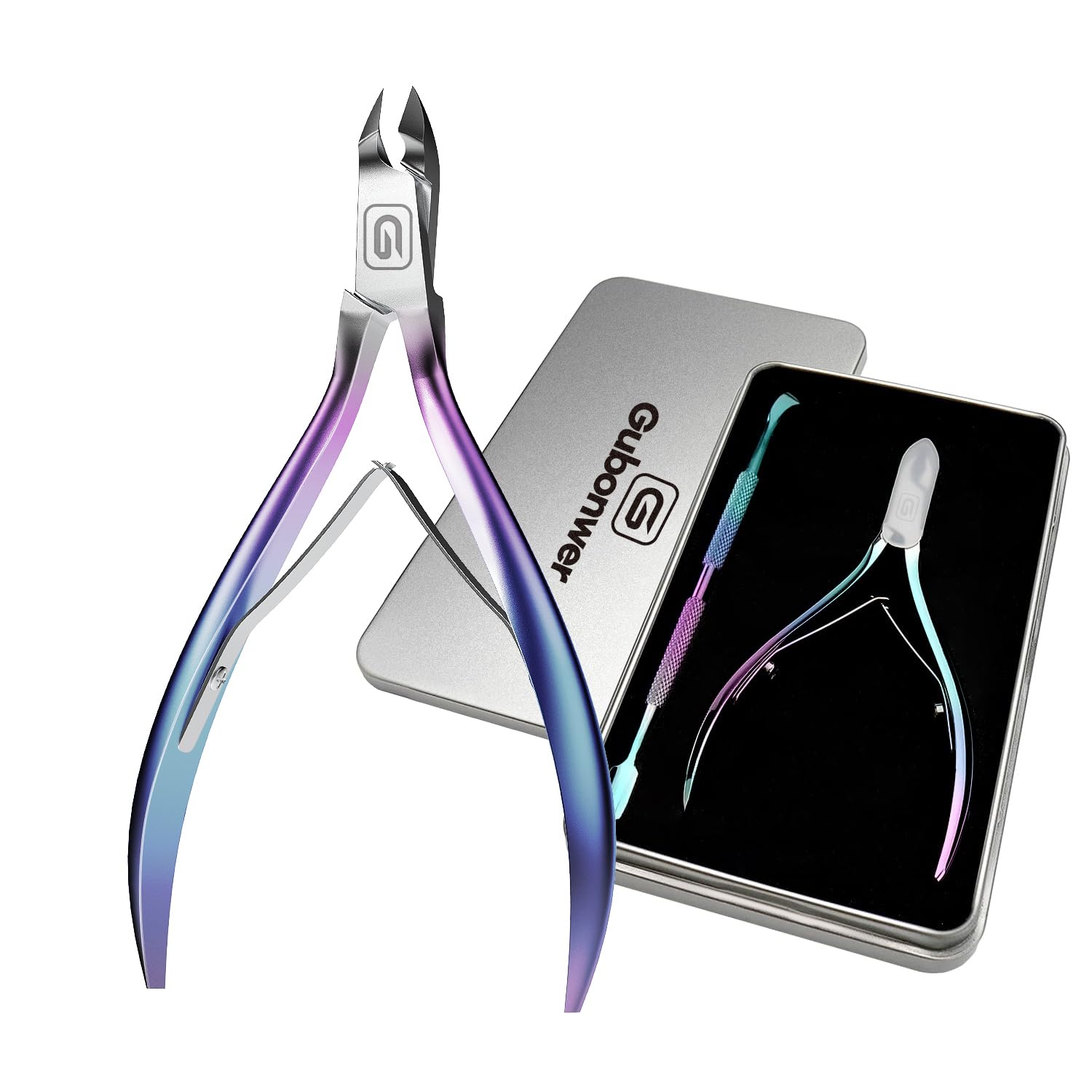Gubonwer front view showing cuticle trimmer and professional finish benefits