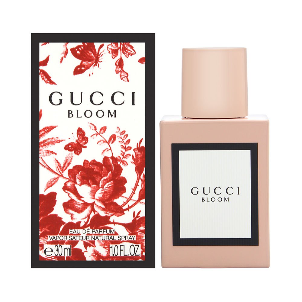 Gucci Bloom front packaging showing branding and compact benefits