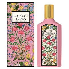 Gucci Flora floral illustration close-up, emphasizes gardenia and pear blossom notes