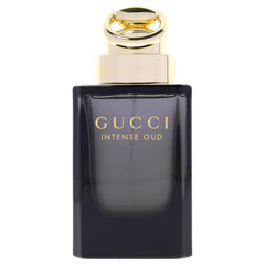Gucci Intense Oud bottle detail highlighting glass and cap, reflects craftsmanship