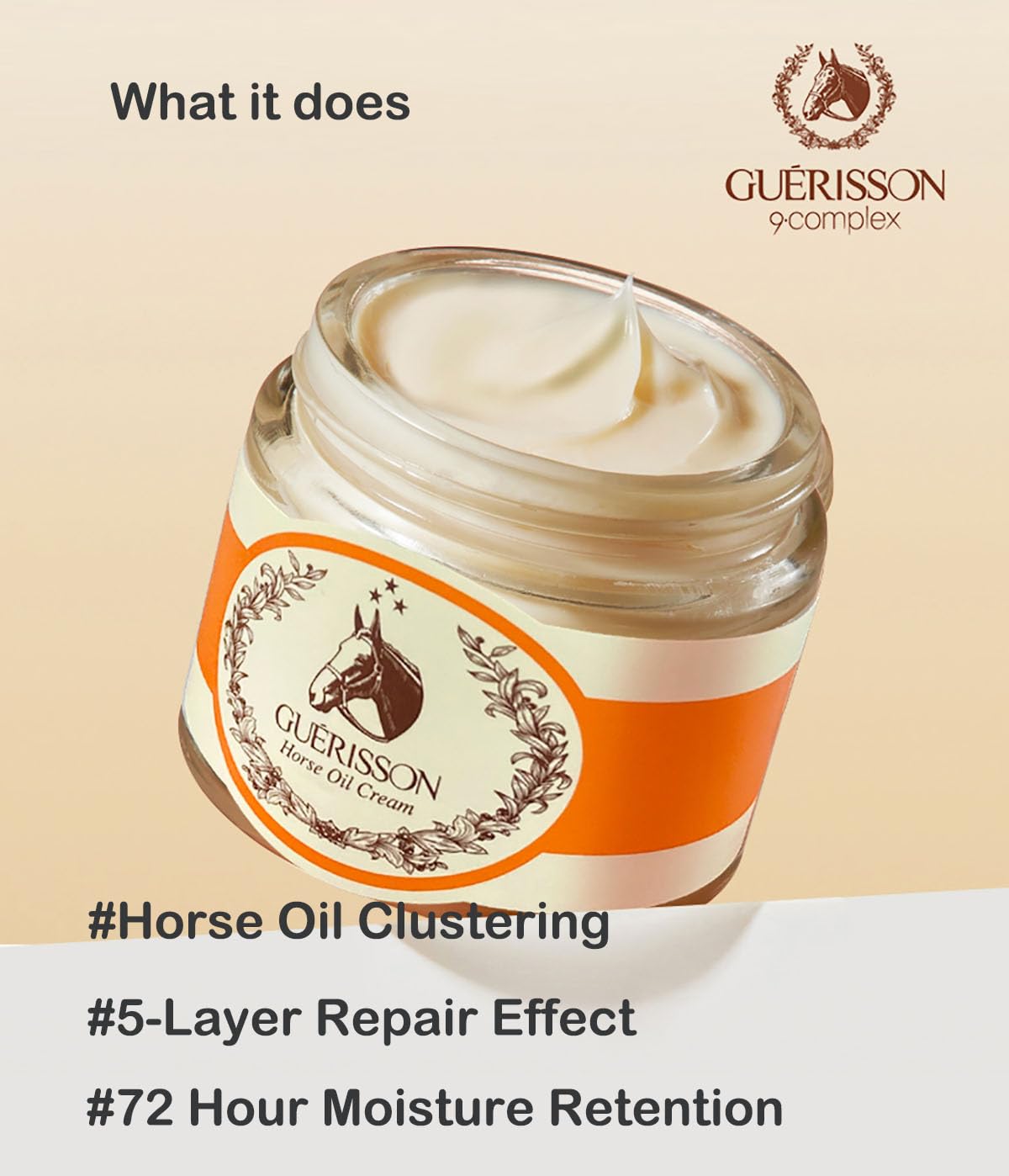 GUERISSON open jar revealing smooth cream for deep hydration