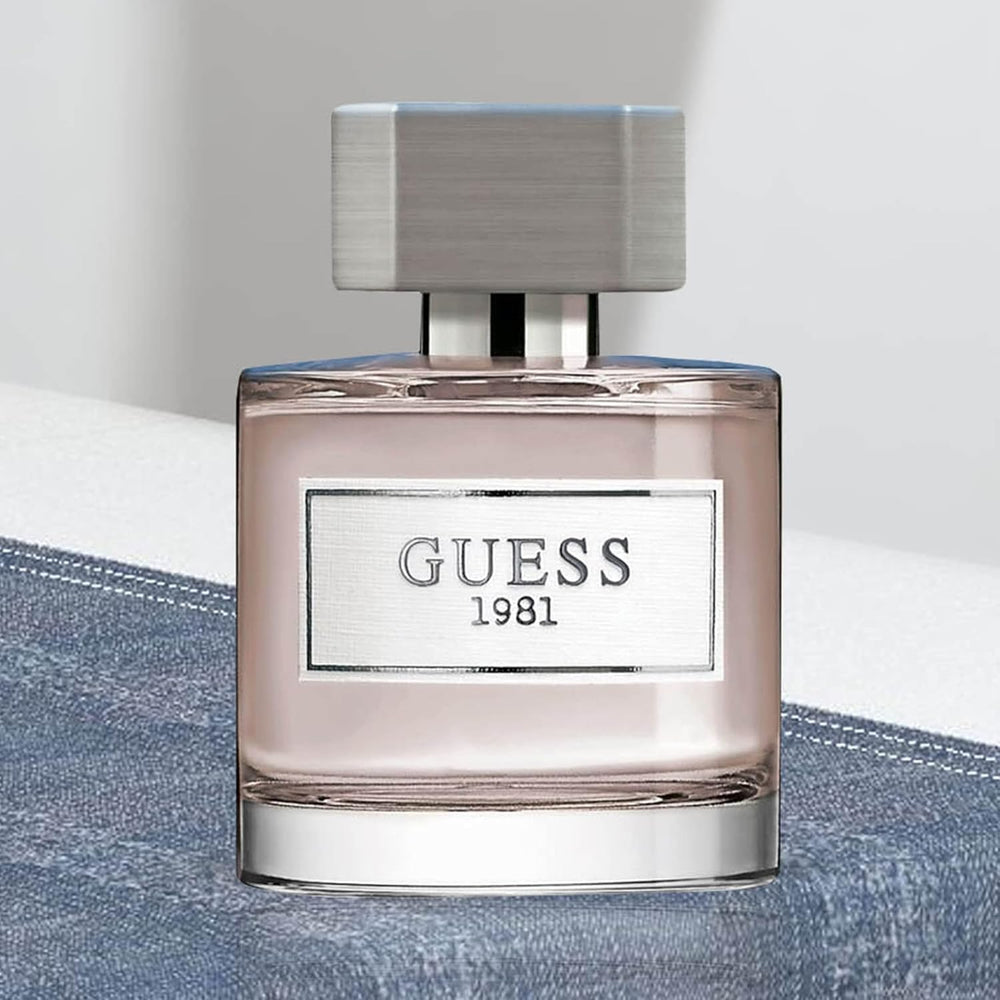 GUESS 1981 detail of amber and leather notes representation showing scent depth and warm character benefit