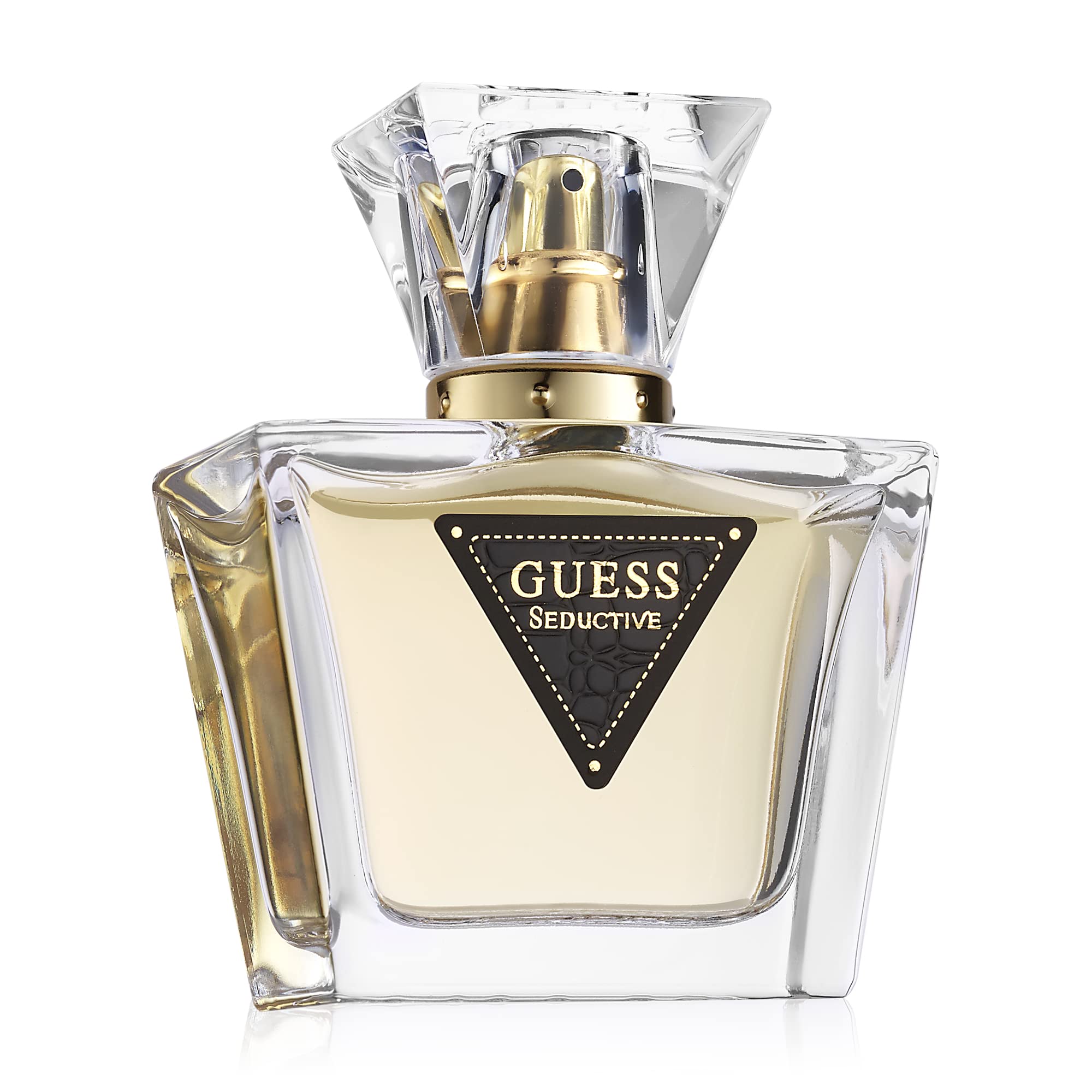 GUESS Seductive angled label close-up highlighting brand and premium detail