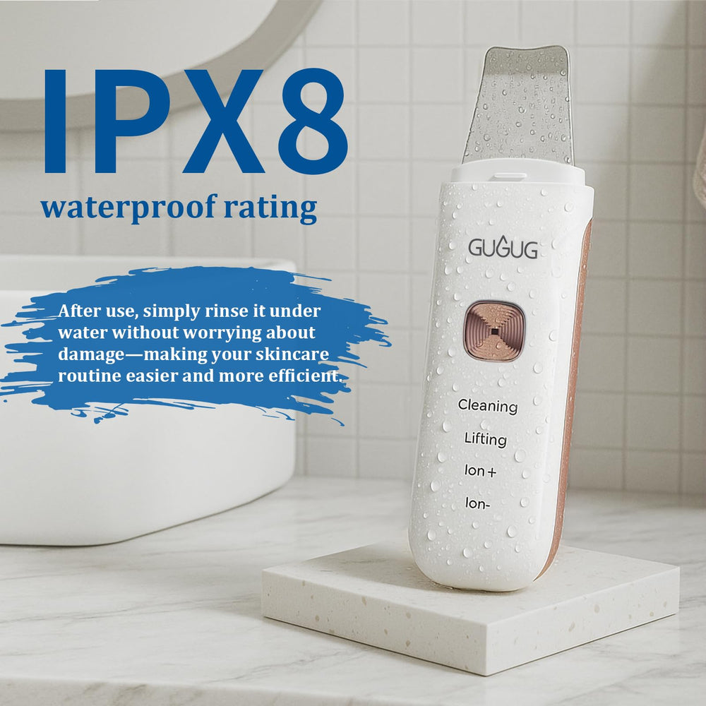 GUGUG rounded stainless steel head close-up for gentle, effective exfoliation