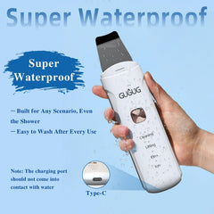 GUGUG device in hand illustrating size and portability for everyday routines