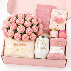 Gumry front packaging showing pink care package gift box and contents