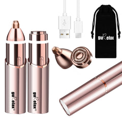 gurelax front view of rose gold trimmer showing sleek design and portability