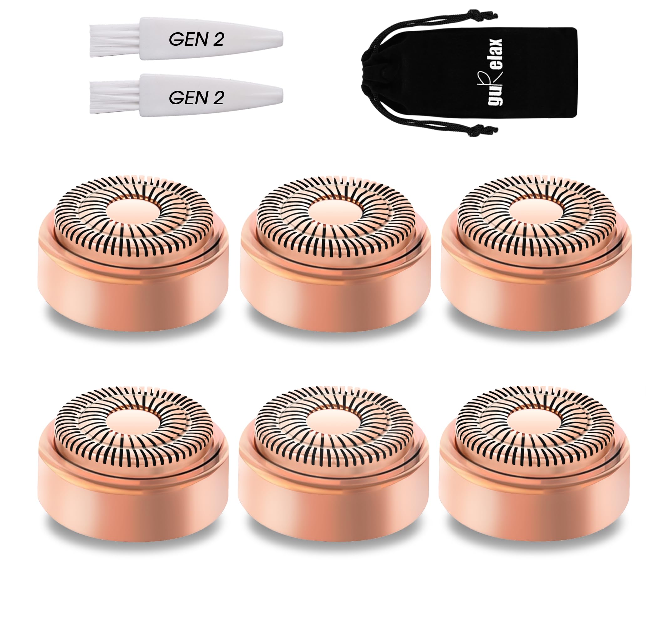 gurelax front view of gold-plated replacement head showing precise edge and accurate fit