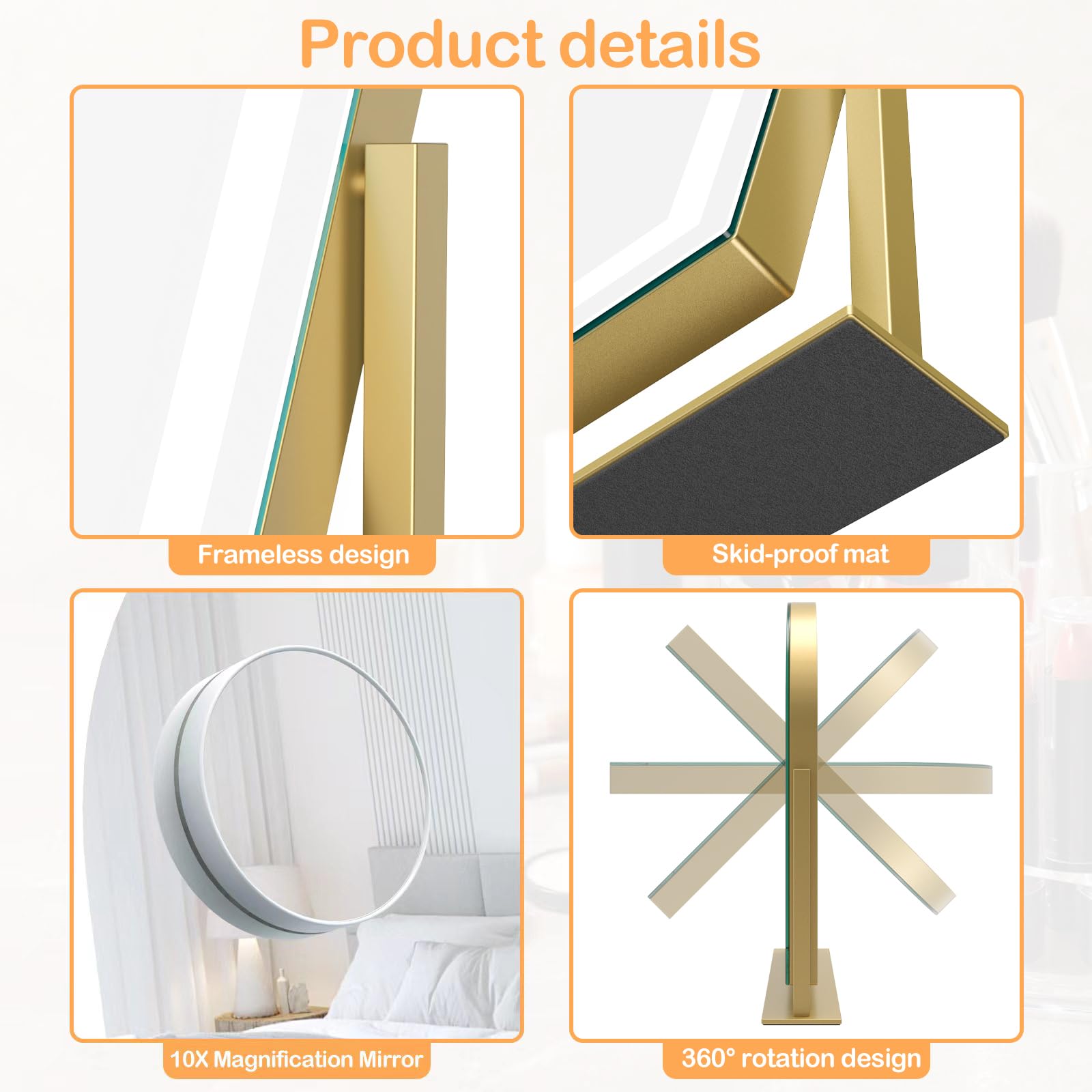 Gvnkvn aluminum frame and silver-plated glass close-up for durability