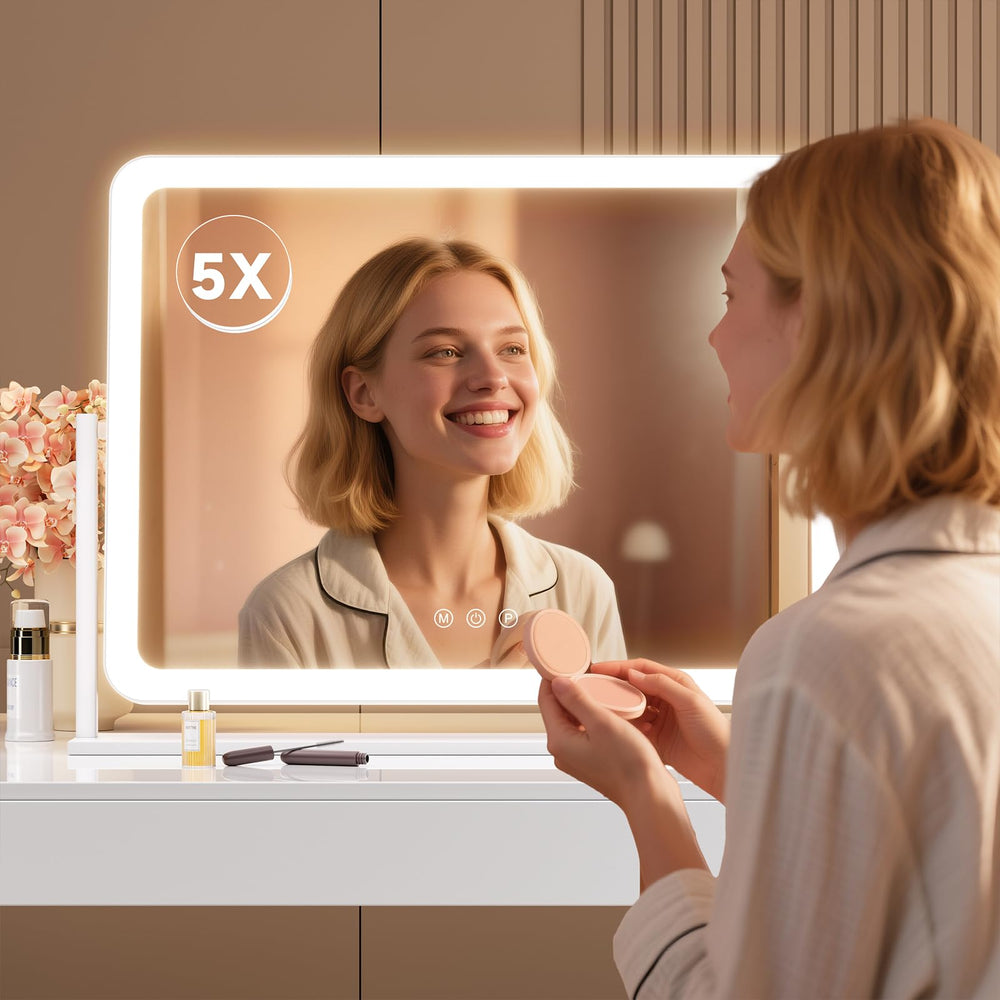 Gvnkvn mirror tilted demonstrating 360° rotation and flexible positioning