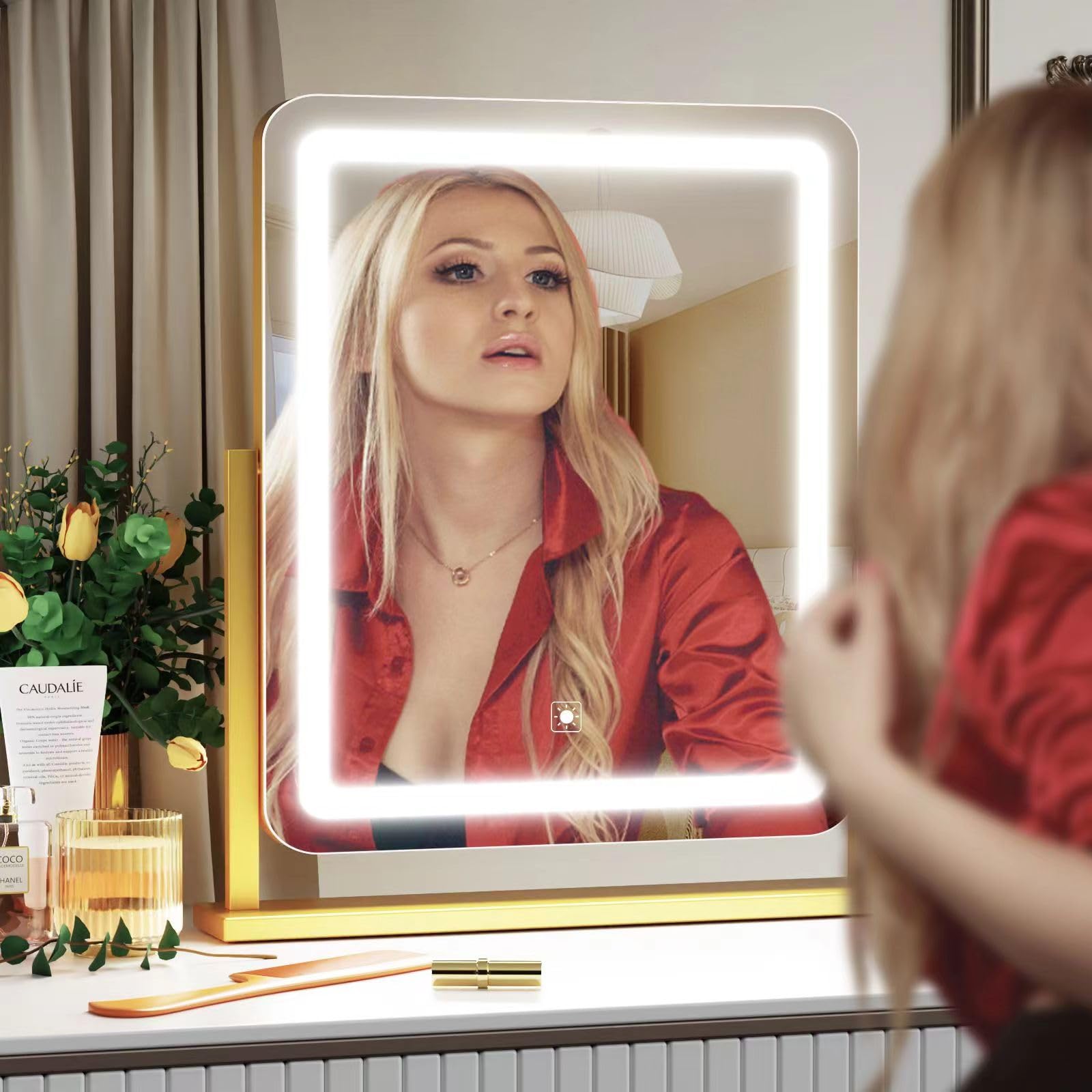 Gvnkvn mirror tilted showing 360° rotation for flexible viewing angles