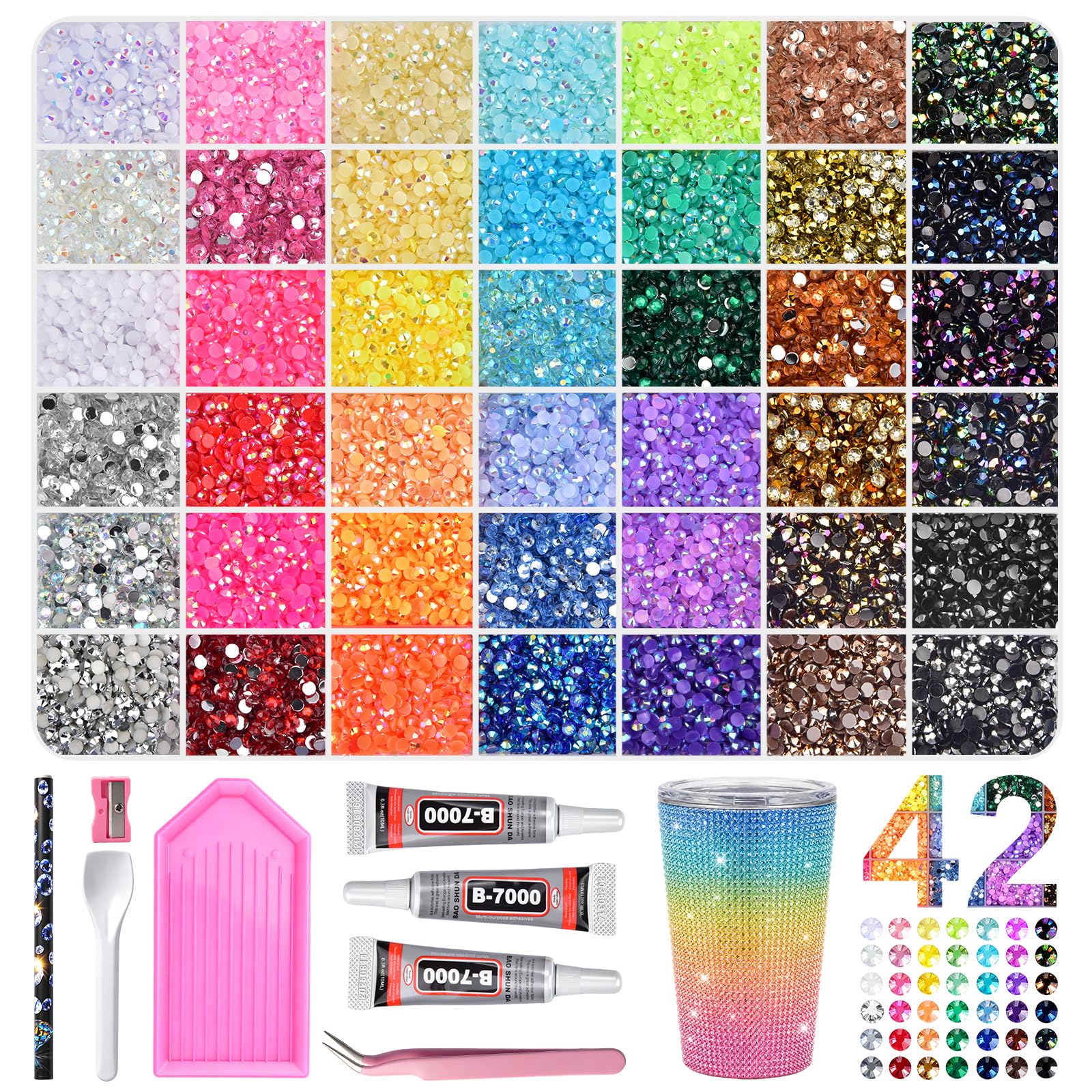 Gybver front packaging showing full rhinestone kit and tools for immediate crafting