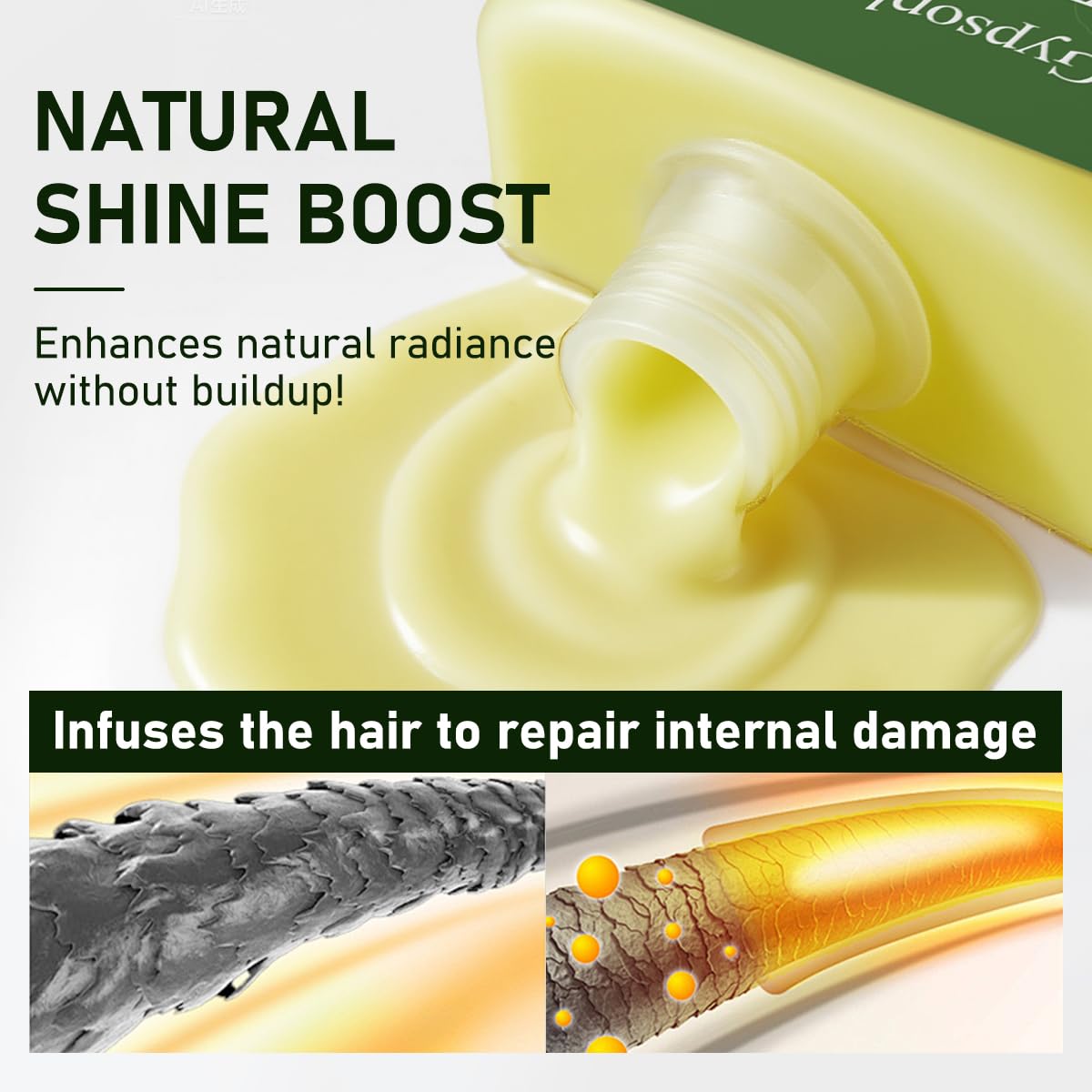 Gypsophila lifestyle image showing smoother hair after conditioning for shine benefit