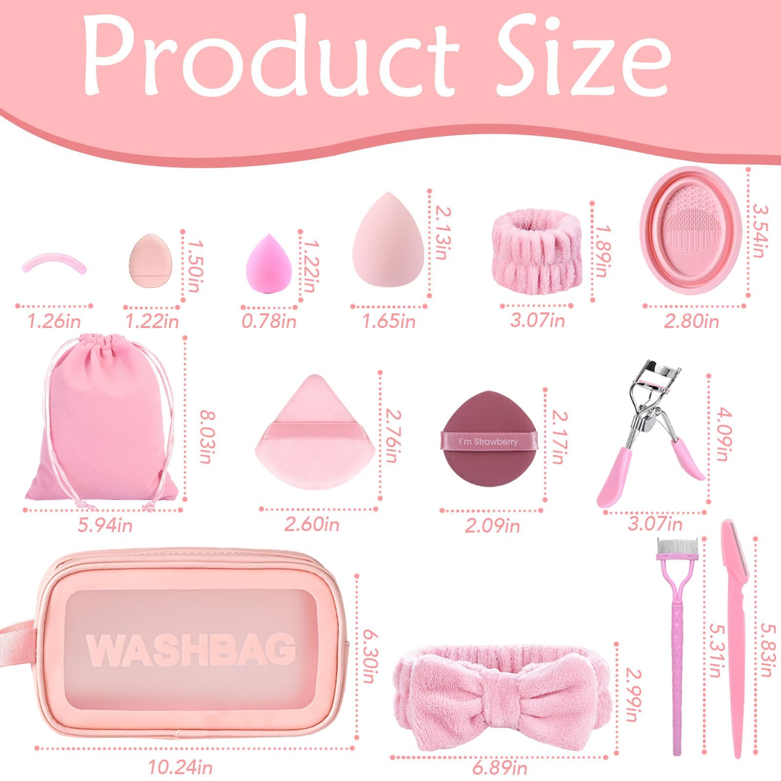 GZIXBDA face brushes beside ruler to show length and scale