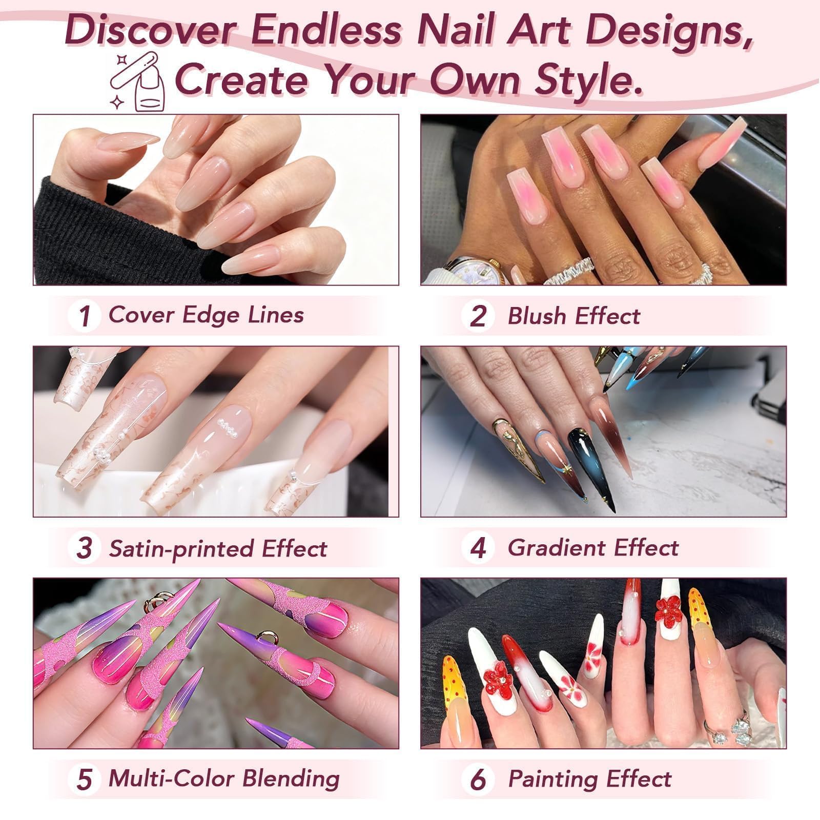 GZIXBDA lifestyle photo of finished ombre nails illustrating glossy professional-like manicure result