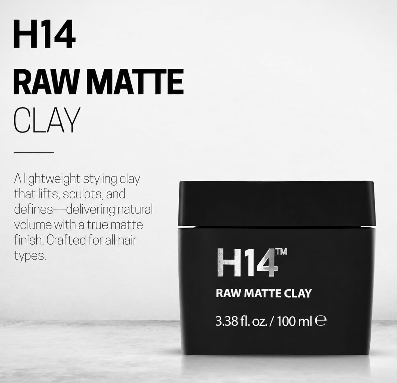 H14 open tin detailing raw matte clay texture and easy scoopability