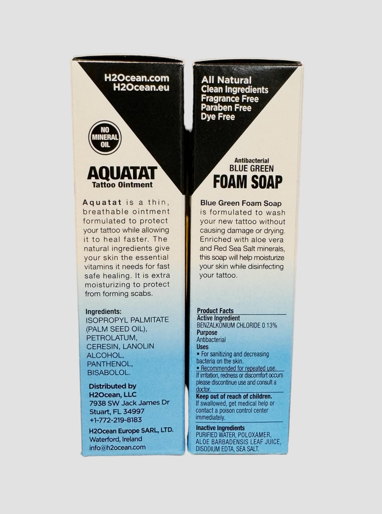 H2Ocean on bathroom shelf for daily maintenance convenience