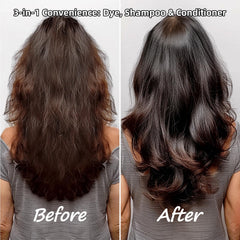 HAARAZ foam being massaged into hair, demonstrating no-mess shampoo application
