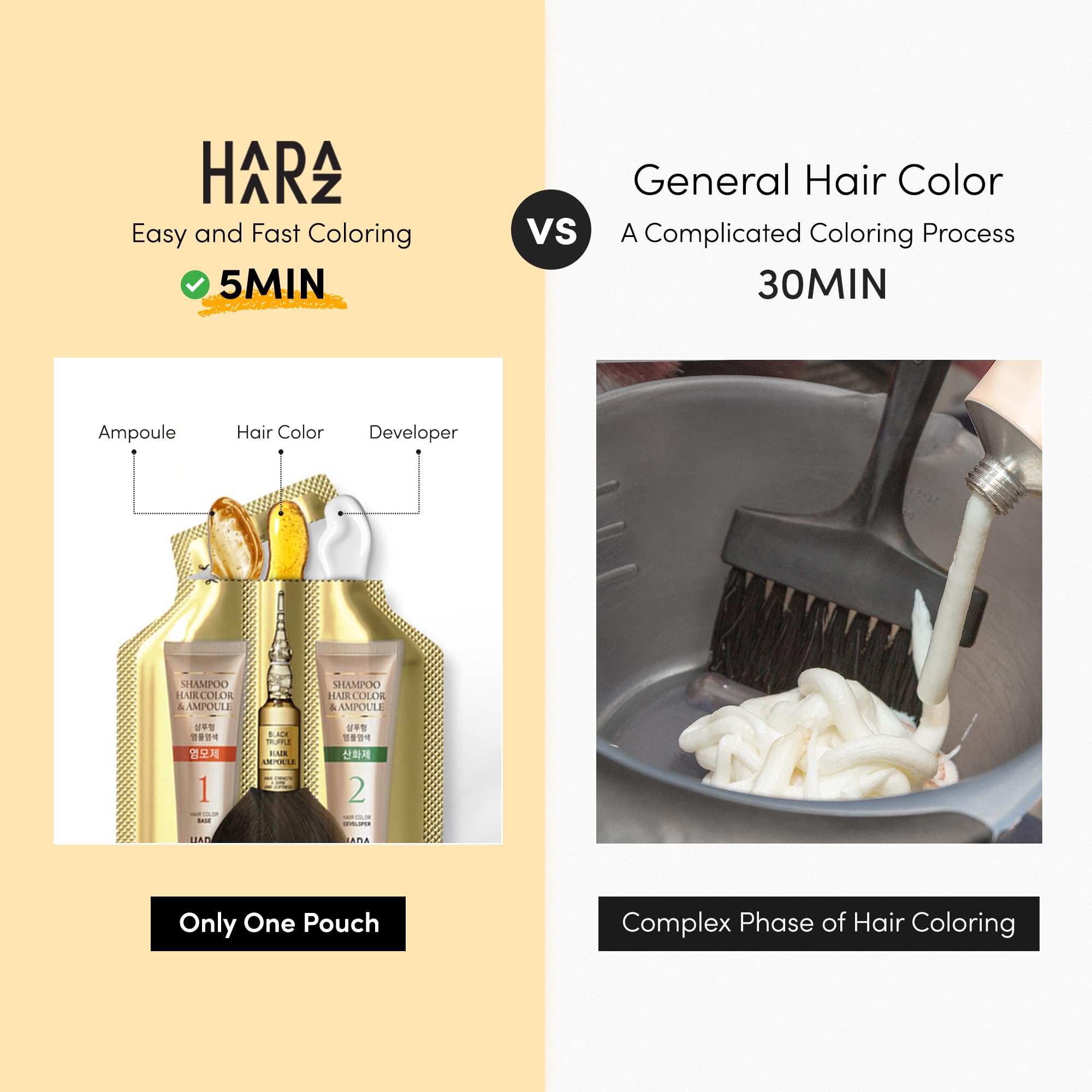HAARAZ ingredient label with black truffle highlighting nourishing formula