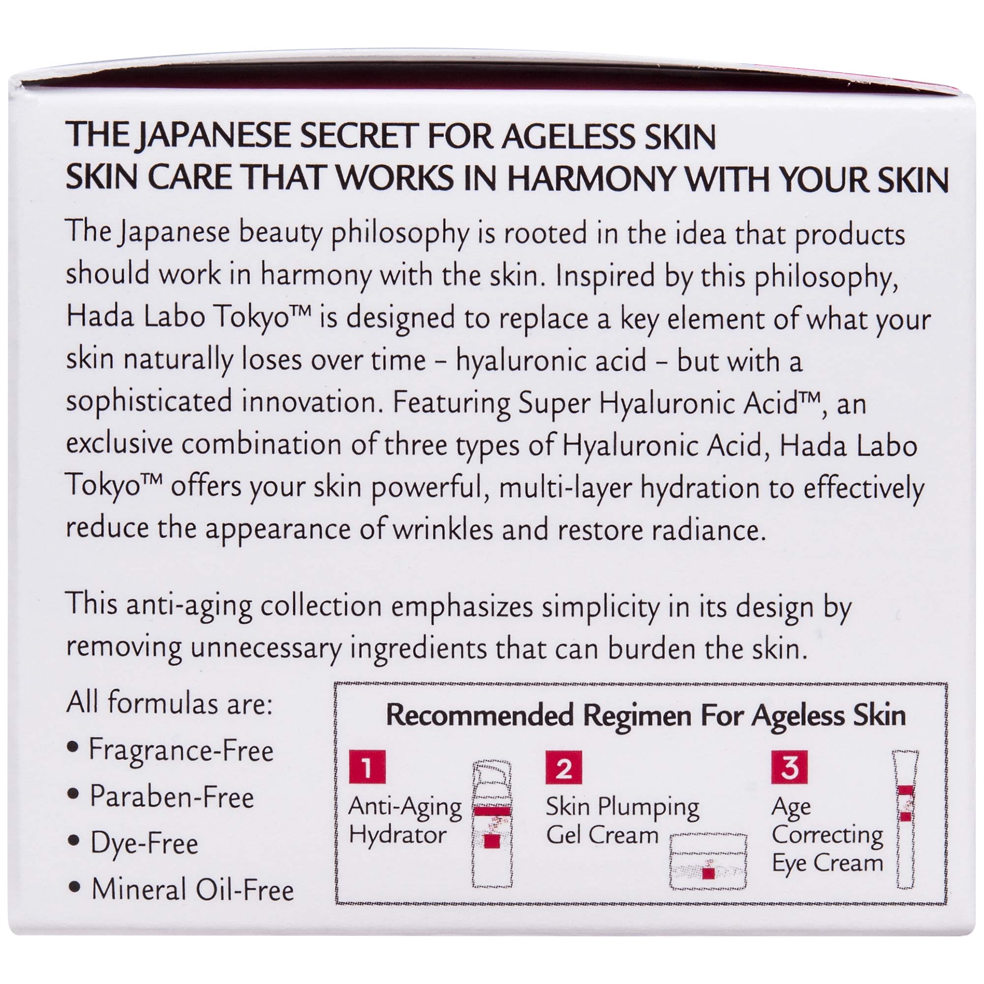 Open jar showing gel-cream texture and Hada Labo Tokyo long-lasting moisture