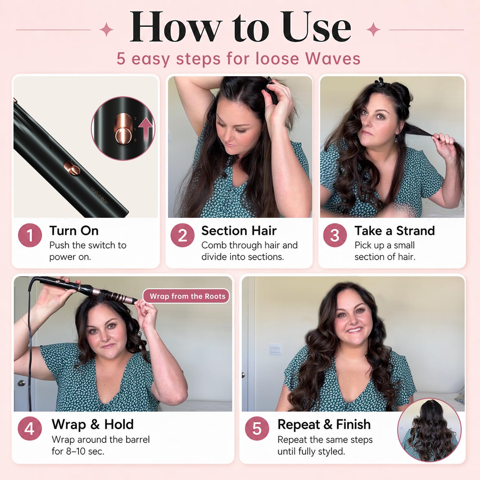 hahahope ceramic barrel texture delivering even heat and smoother curl results