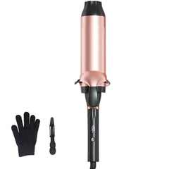 hahahope front view of curler showing 2-inch barrel and clamp for easy styling