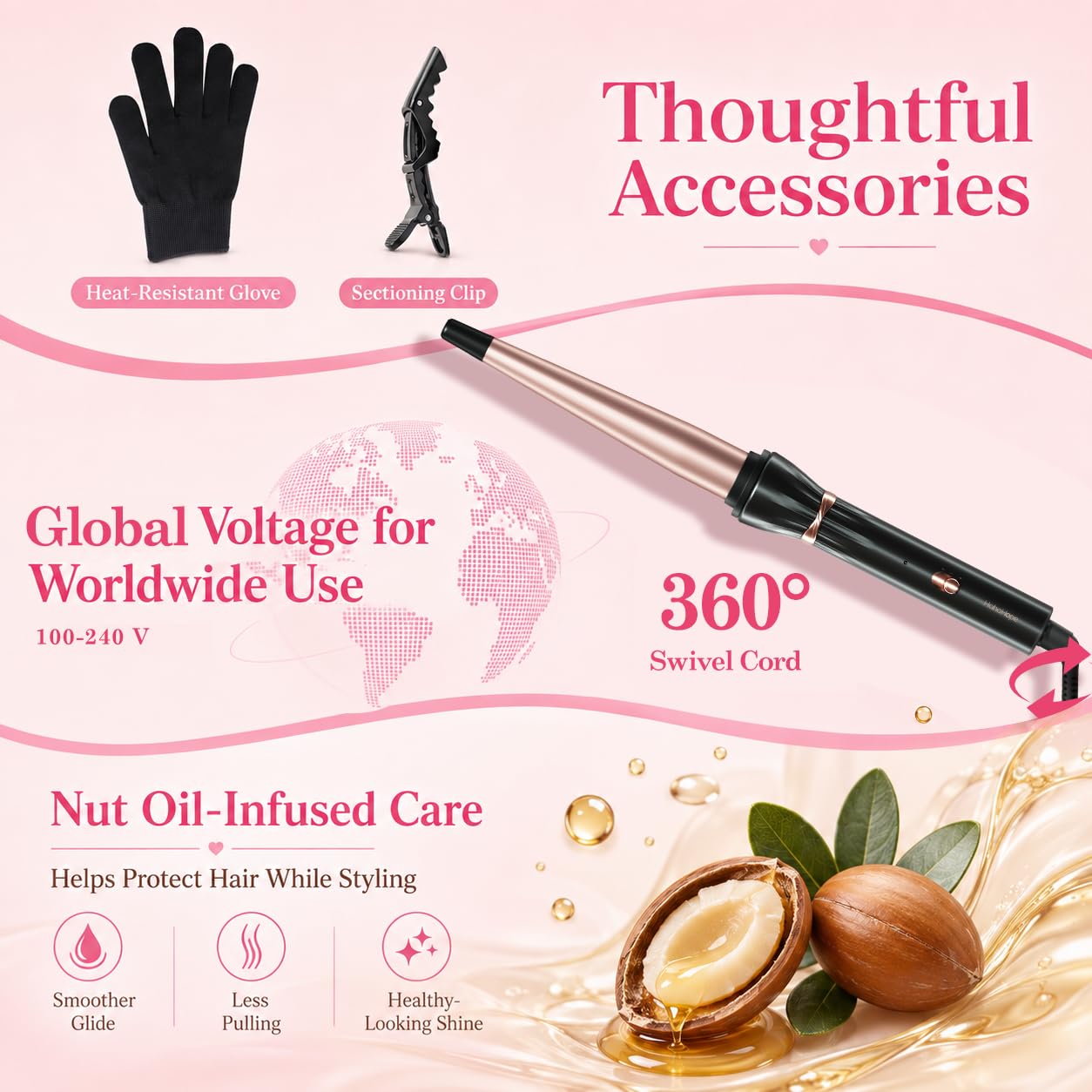 hahahope ergonomic non-slip handle and temperature controls for comfortable use